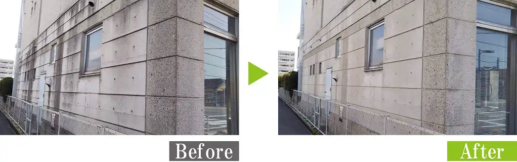 商業施設の外壁洗浄